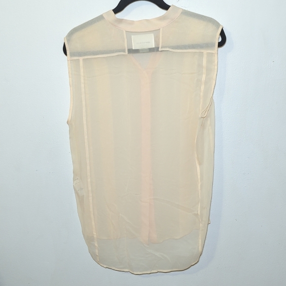 Paper Denim & Cloth 100% Silk Sheer Cream Sleeveless Blouse Women's Size S - Picture 5 of 5